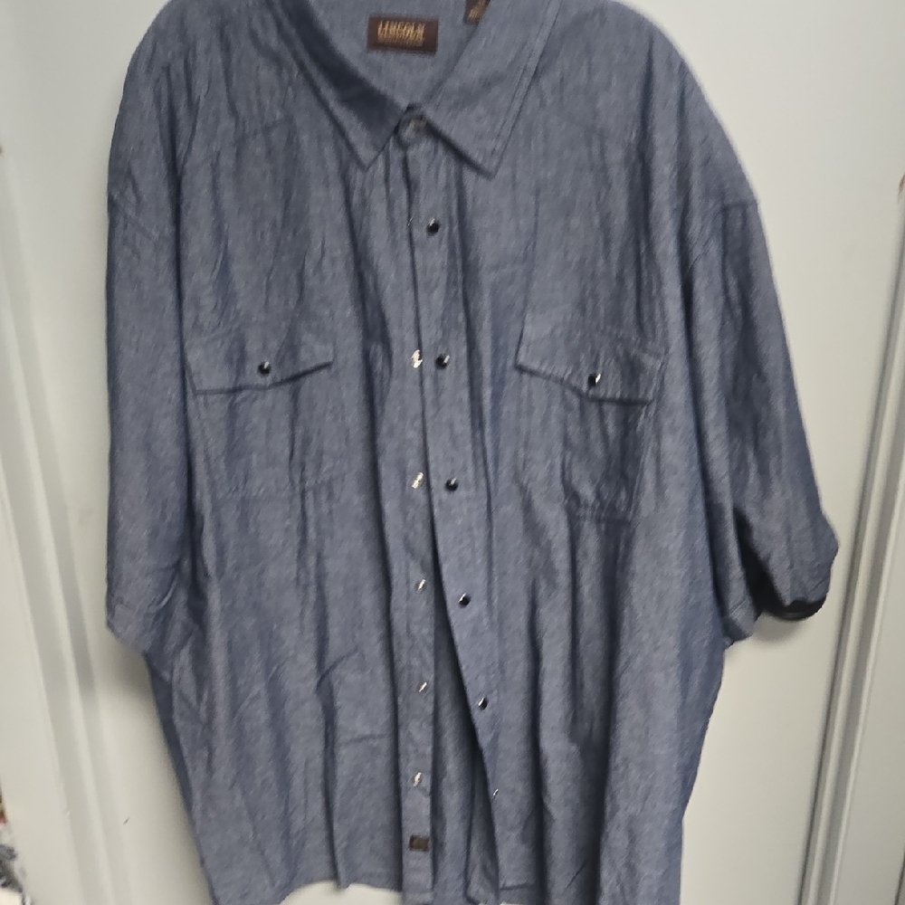 Lincoln Outfitter Men's Casual Denim Blue Button Down Shirt